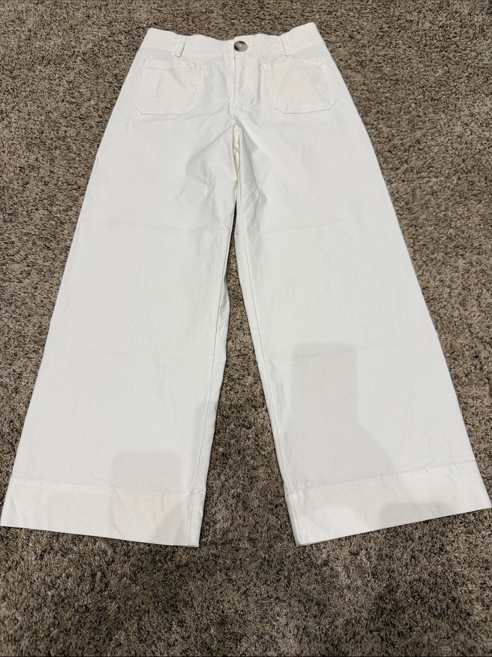 Wide-Leg Flare White Women's Pants